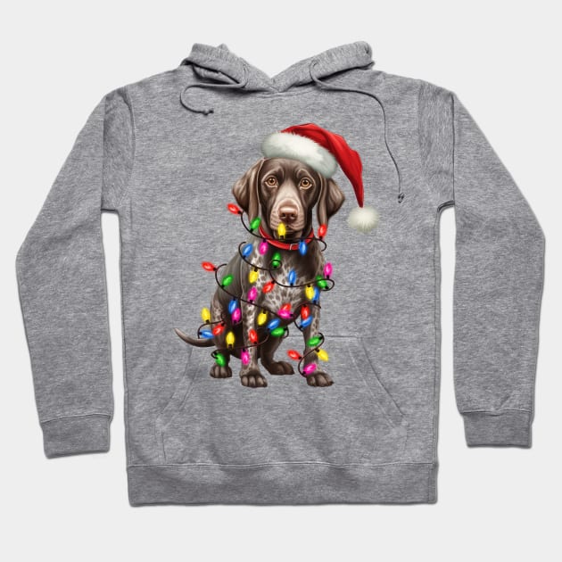 Christmas German Shorthaired Pointer Hoodie by Chromatic Fusion Studio